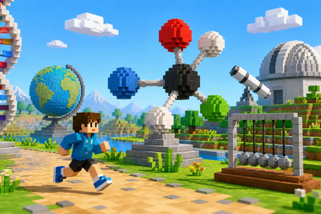 Study Explainer Videos shown as a finished minecraft parkour video generator scene