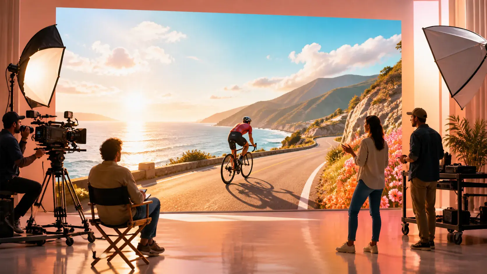 Shape your next movie edit with a bright finished-video production scene