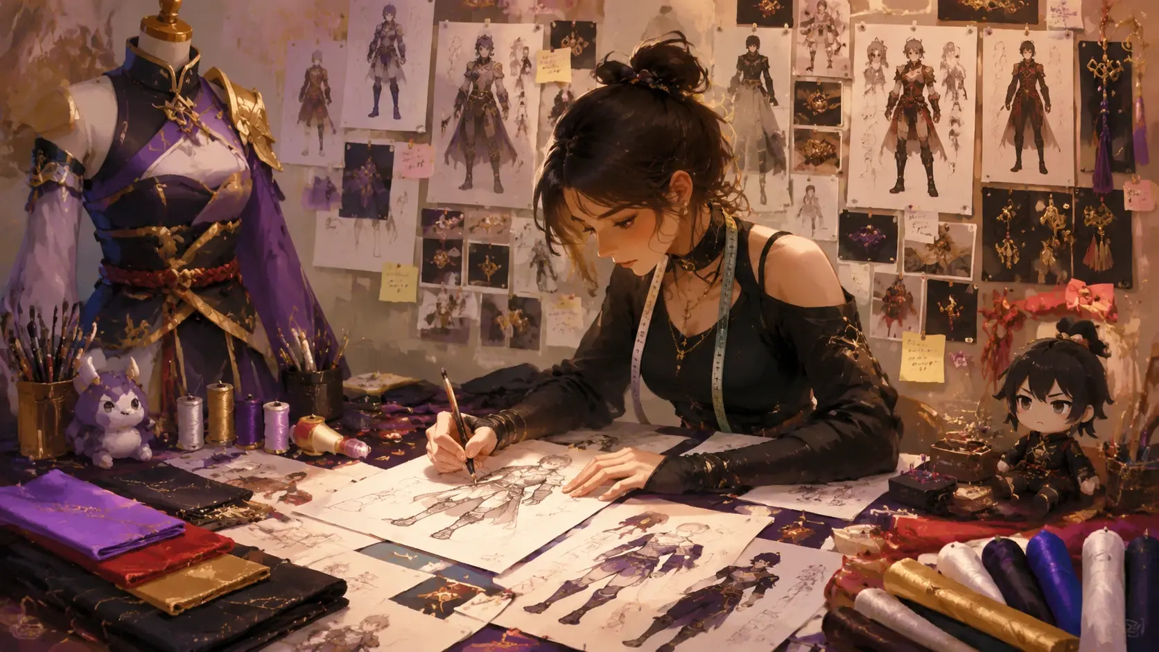 Cosplay planner checking a costume outfit preview from the outfit generator