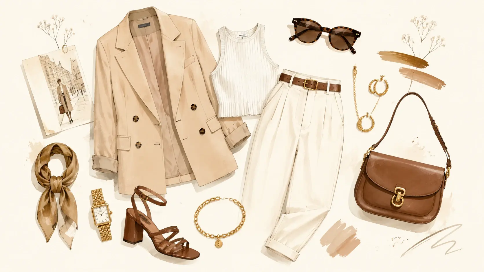 Styled outfit look built by the outfit generator from a text prompt