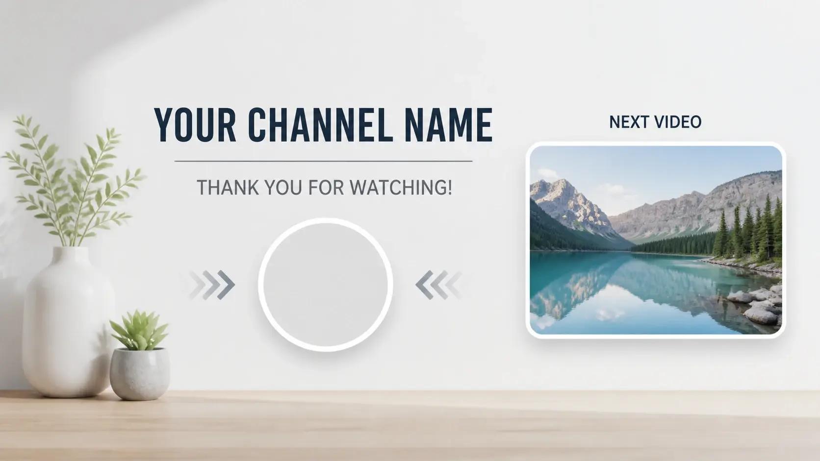 Outro screen with channel name, thank you line, and next video title in the frame