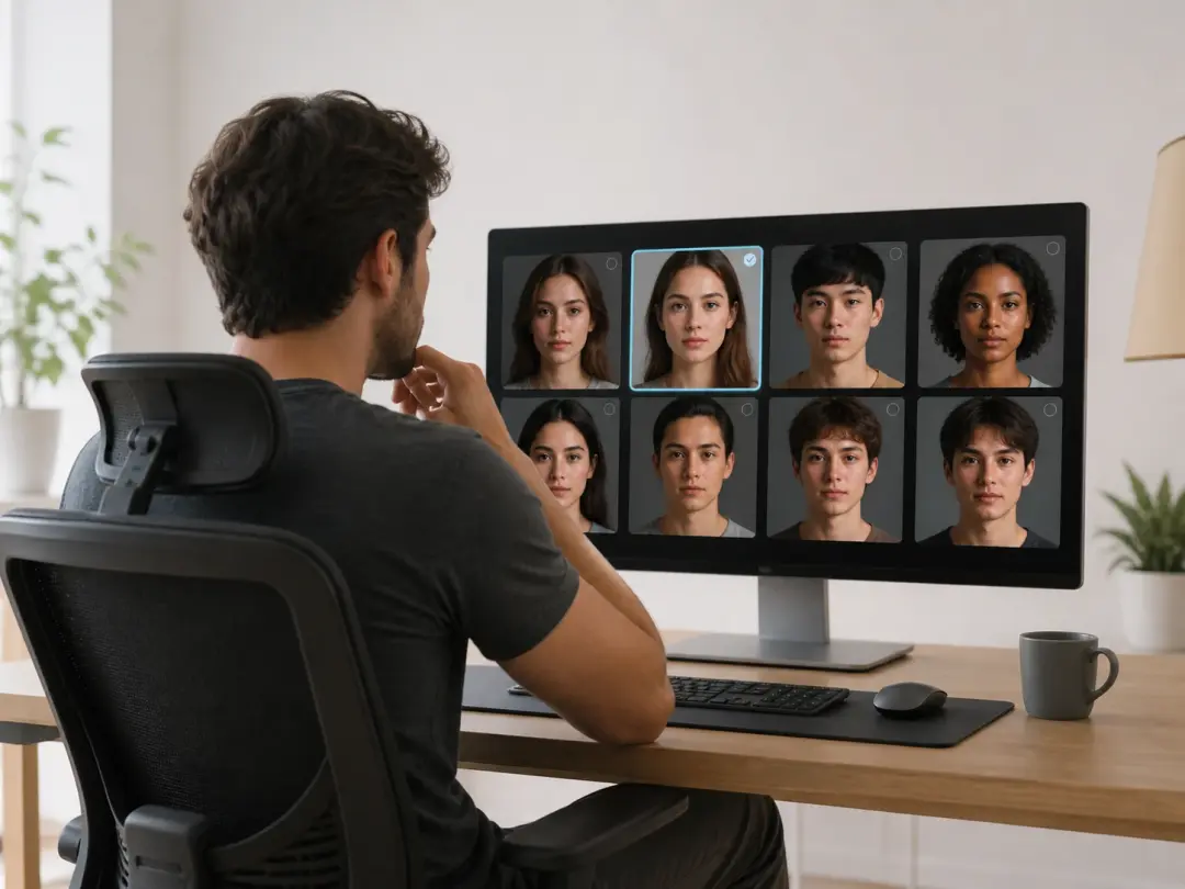 AI-maker vergelijkt een gladde en een bijgewerkte versie van hetzelfde portret