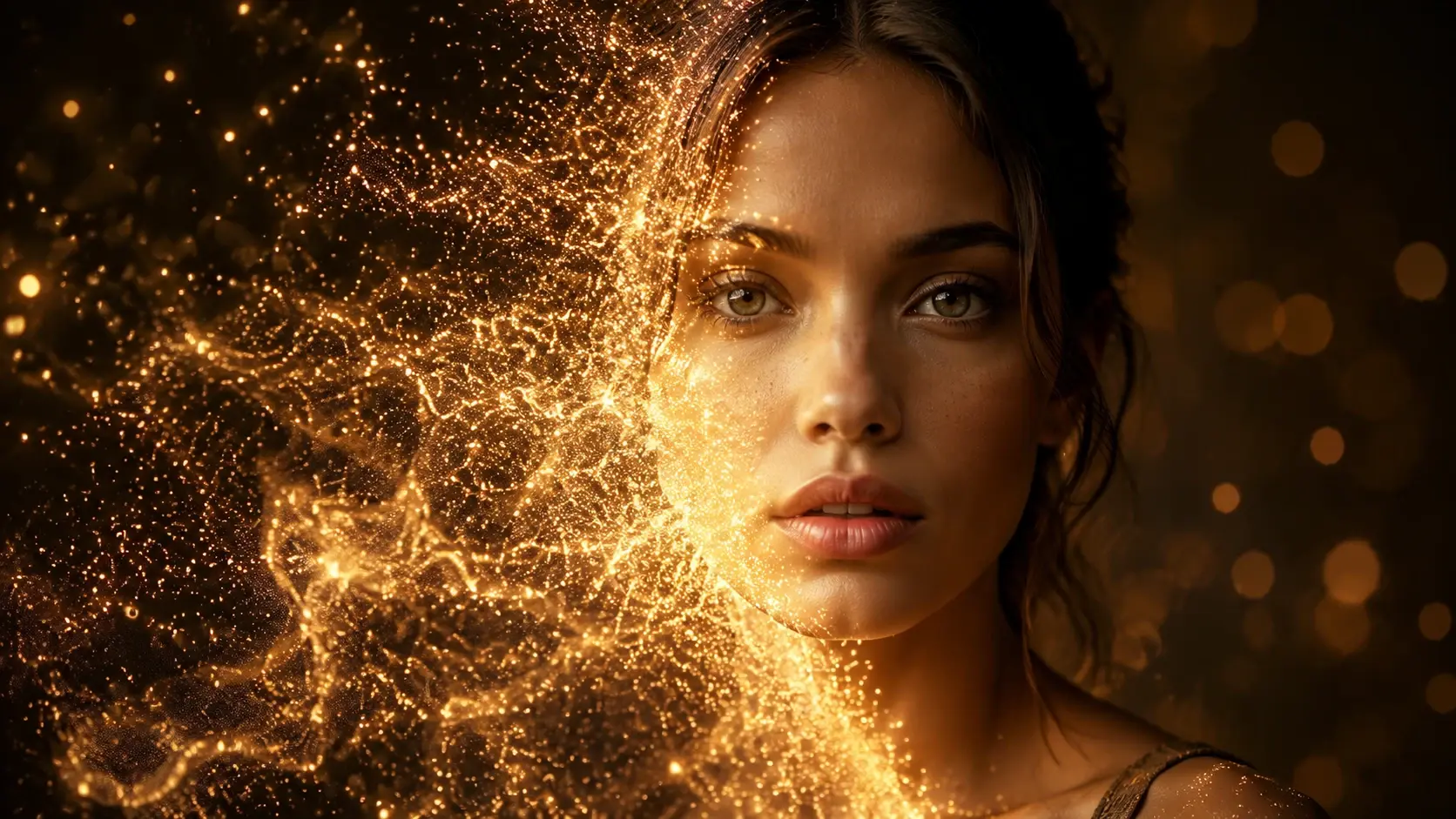 Photorealistic portrait from a realistic ai image generator on a clean workspace