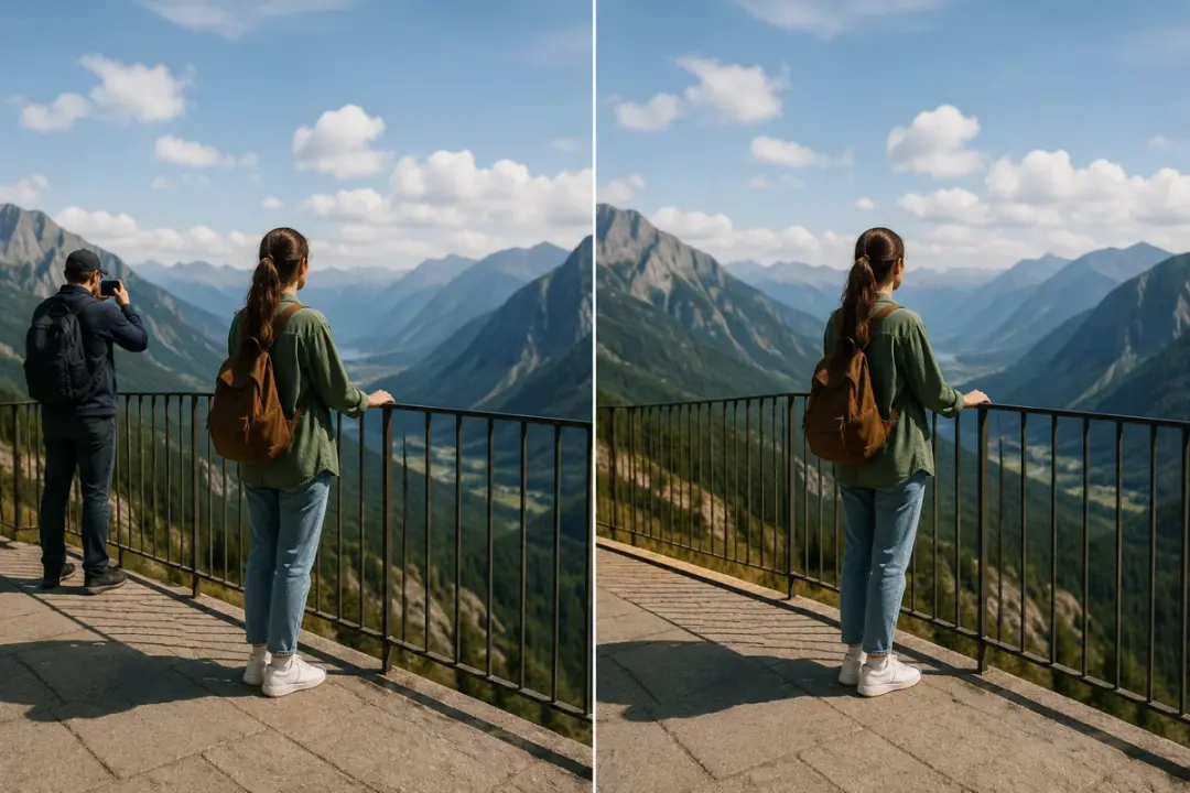remove person from photo using remove object from photo in a practical workflow