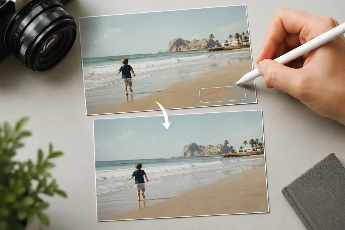 remove date stamp from photo using remove text from image in a practical workflow