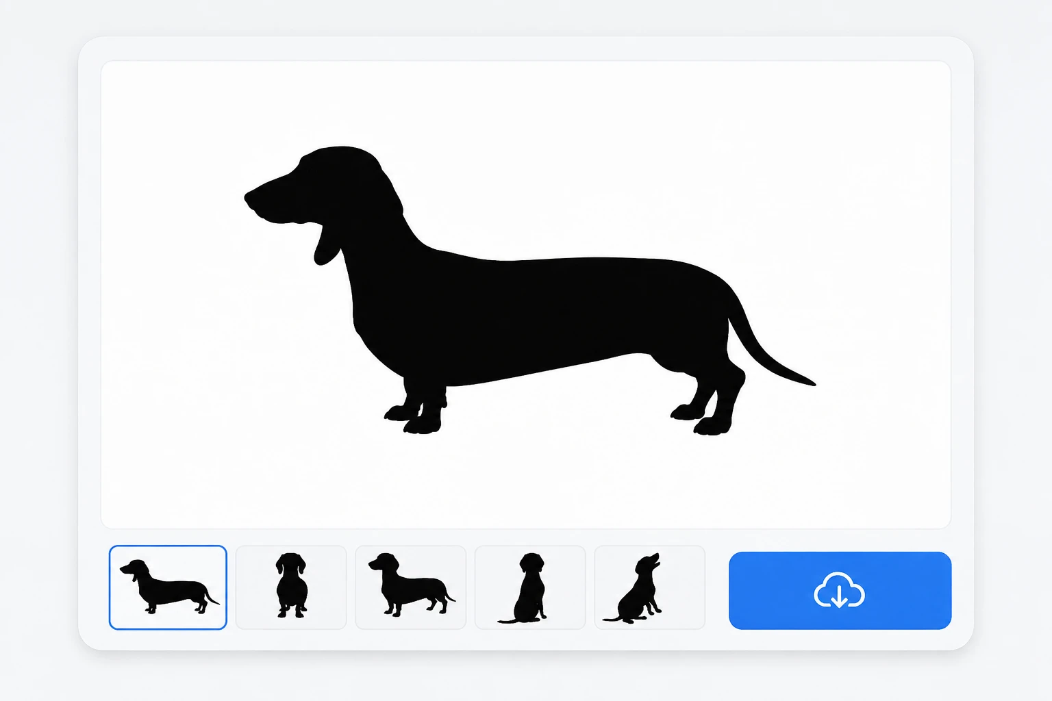 A preview screen of a finished black silhouette with a 4K download button ready