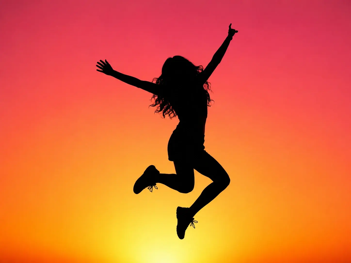 A social post showing a bold black silhouette of a person against a bright color background