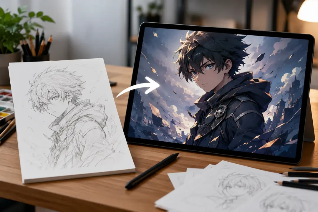anime sketch to image using sketch to image in a practical workflow
