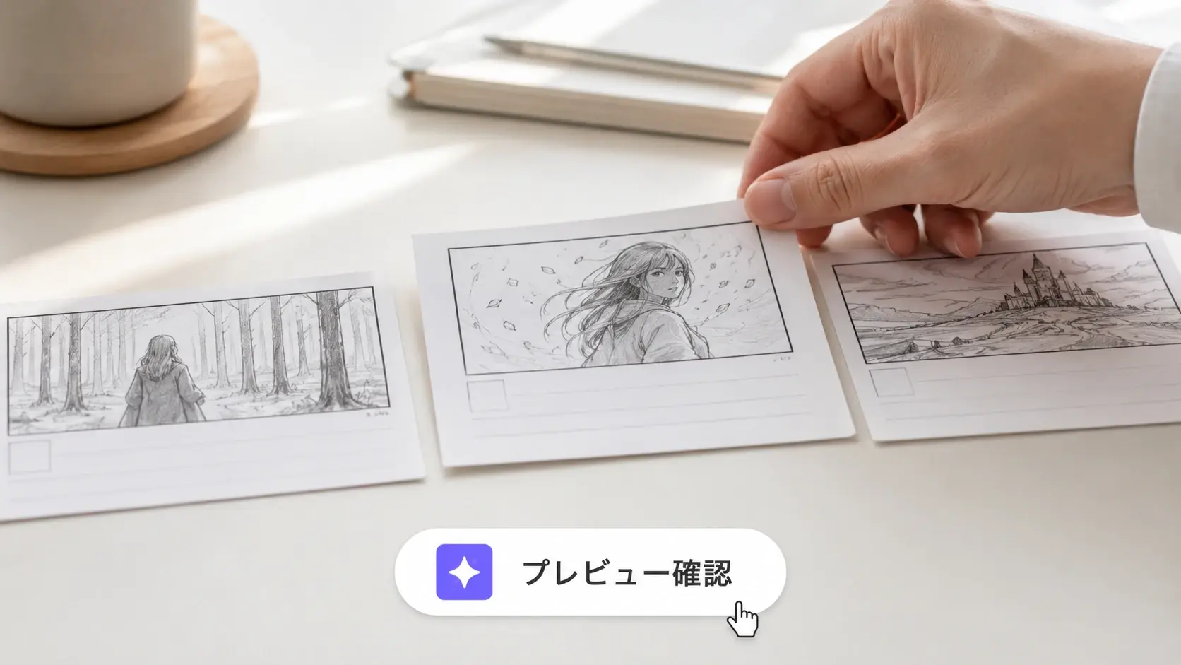 切り替えの間を直した絵コンテのプレビュー