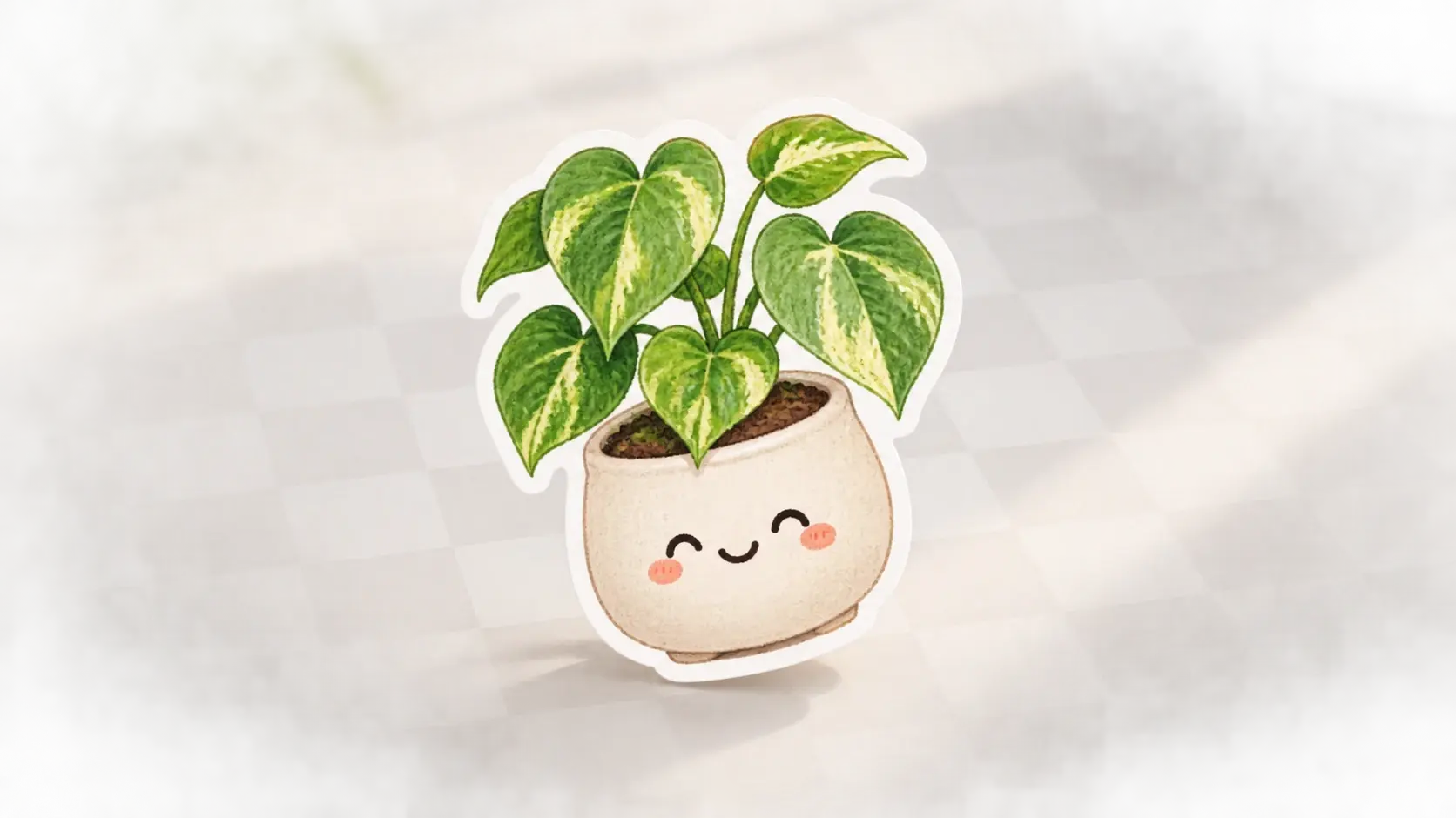 Sticker subject on transparent PNG background after automatic background removal
