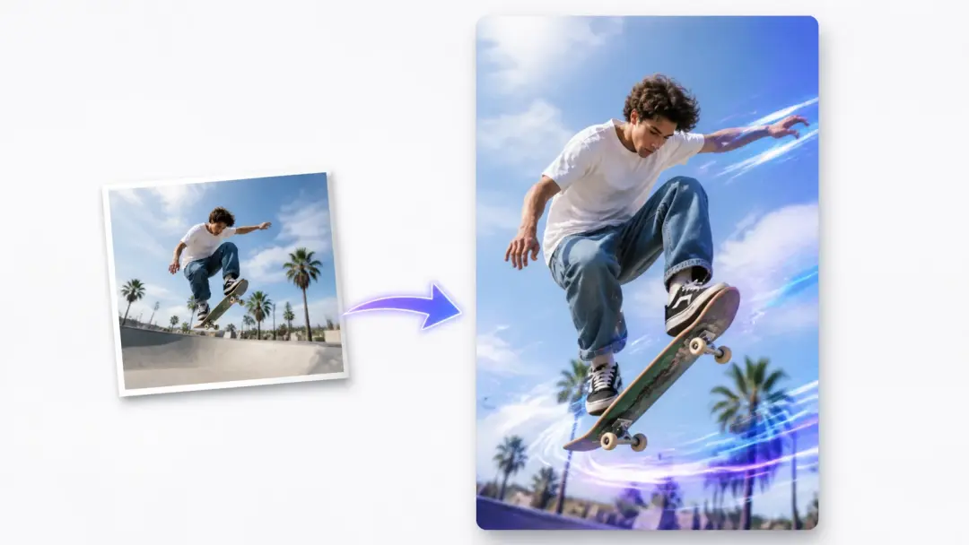 Foto wird beim ki video erstellen zum Hochformat Hook für einen Social Clip