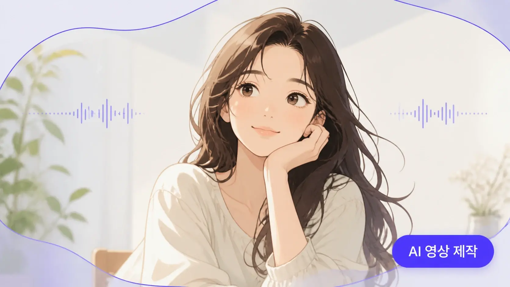 일러스트 인물이 부드럽게 움직이는 AI 영상 제작 결과