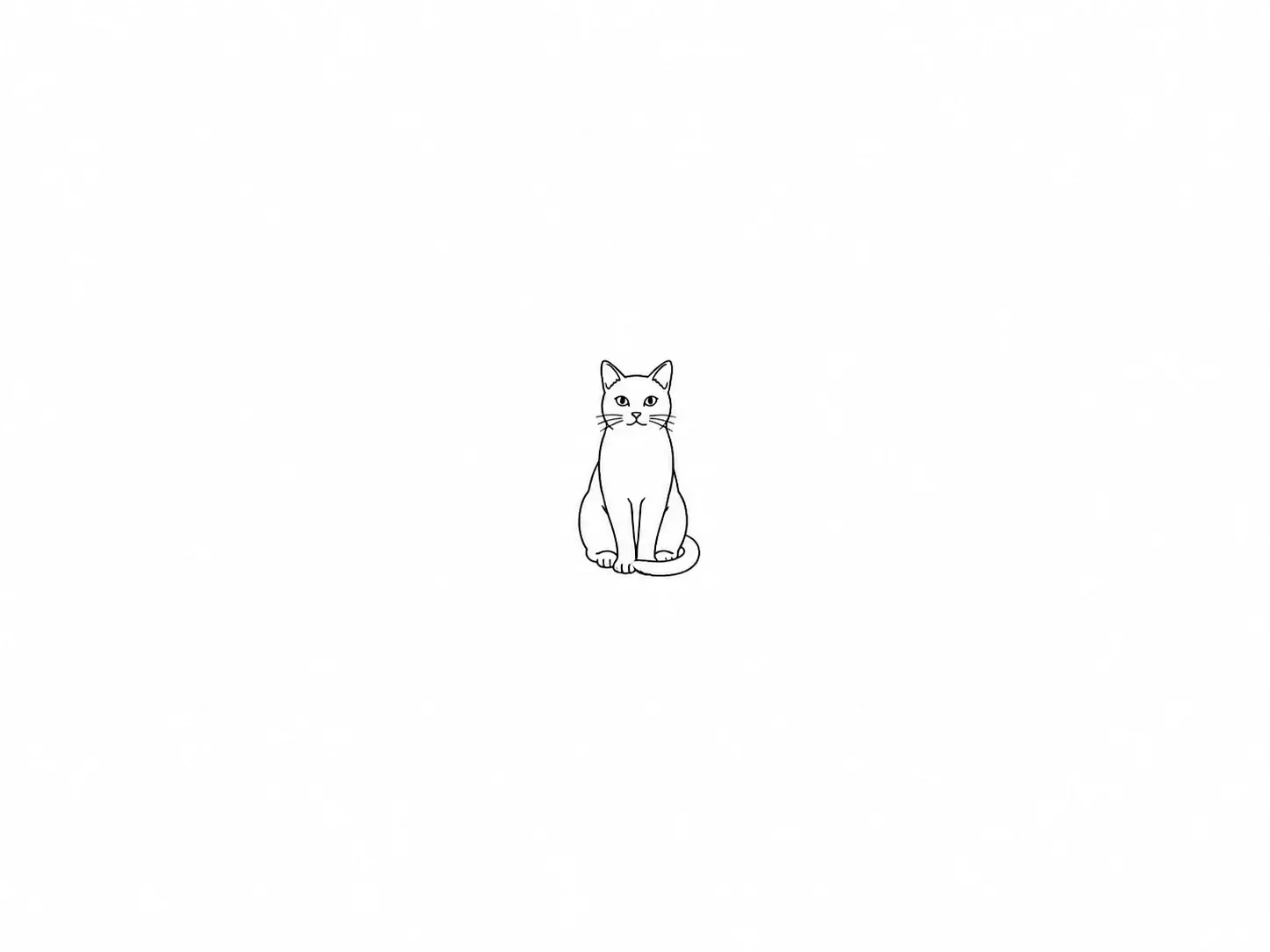 A single pet outline sitting alone on open white space with the messy room left out