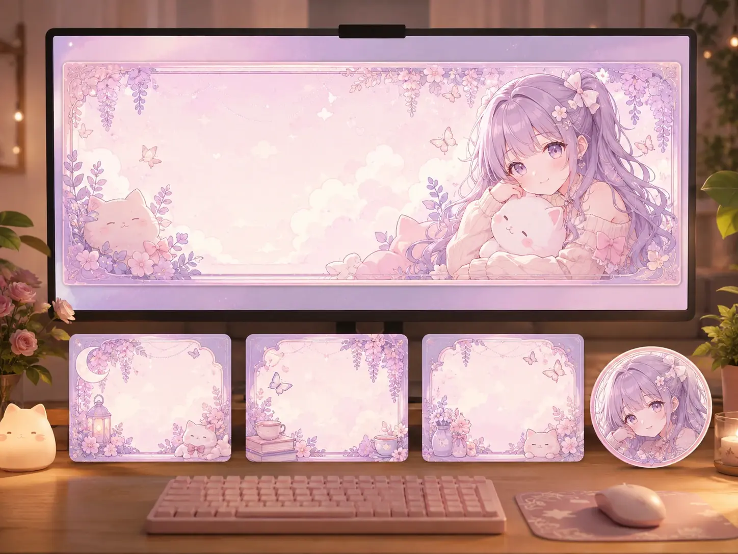 A VTuber channel page with a stylized profile banner, info panels and avatar in one art style