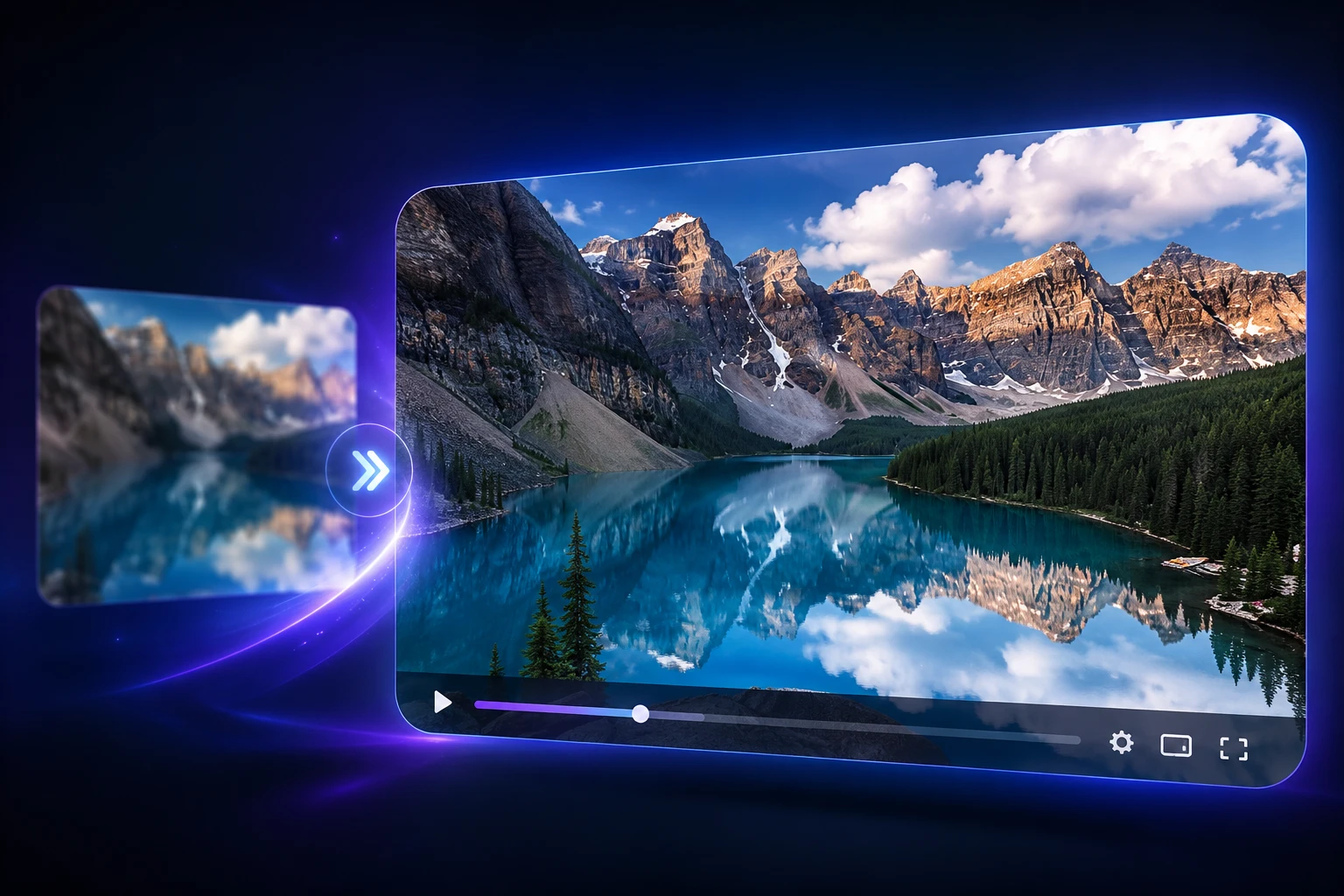 Preview screen showing the sharper downloaded video result after the blur repair pass