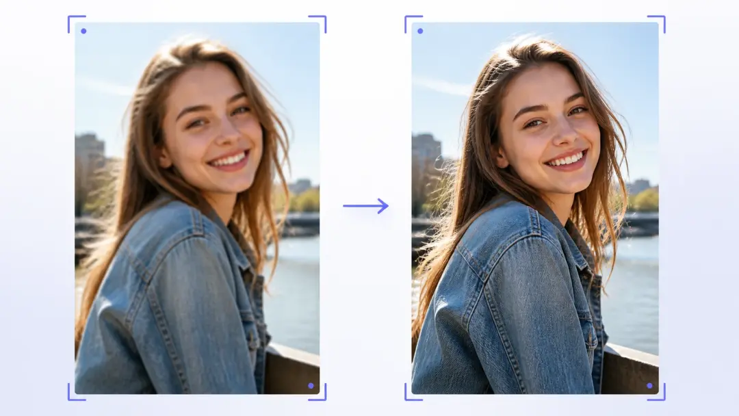 Kurzer Social Clip wird nach Video Upscaling wieder scharf im Hochformat
