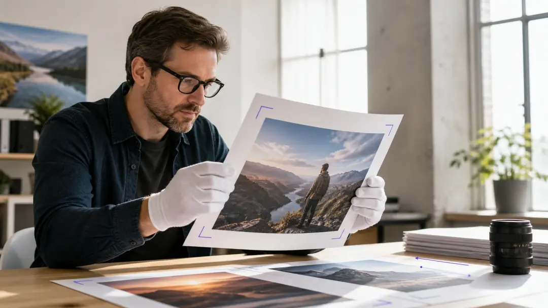 Kurs Produzent kontrolliert gedruckte Lektionsbilder für Video Upscaling vor dem Export