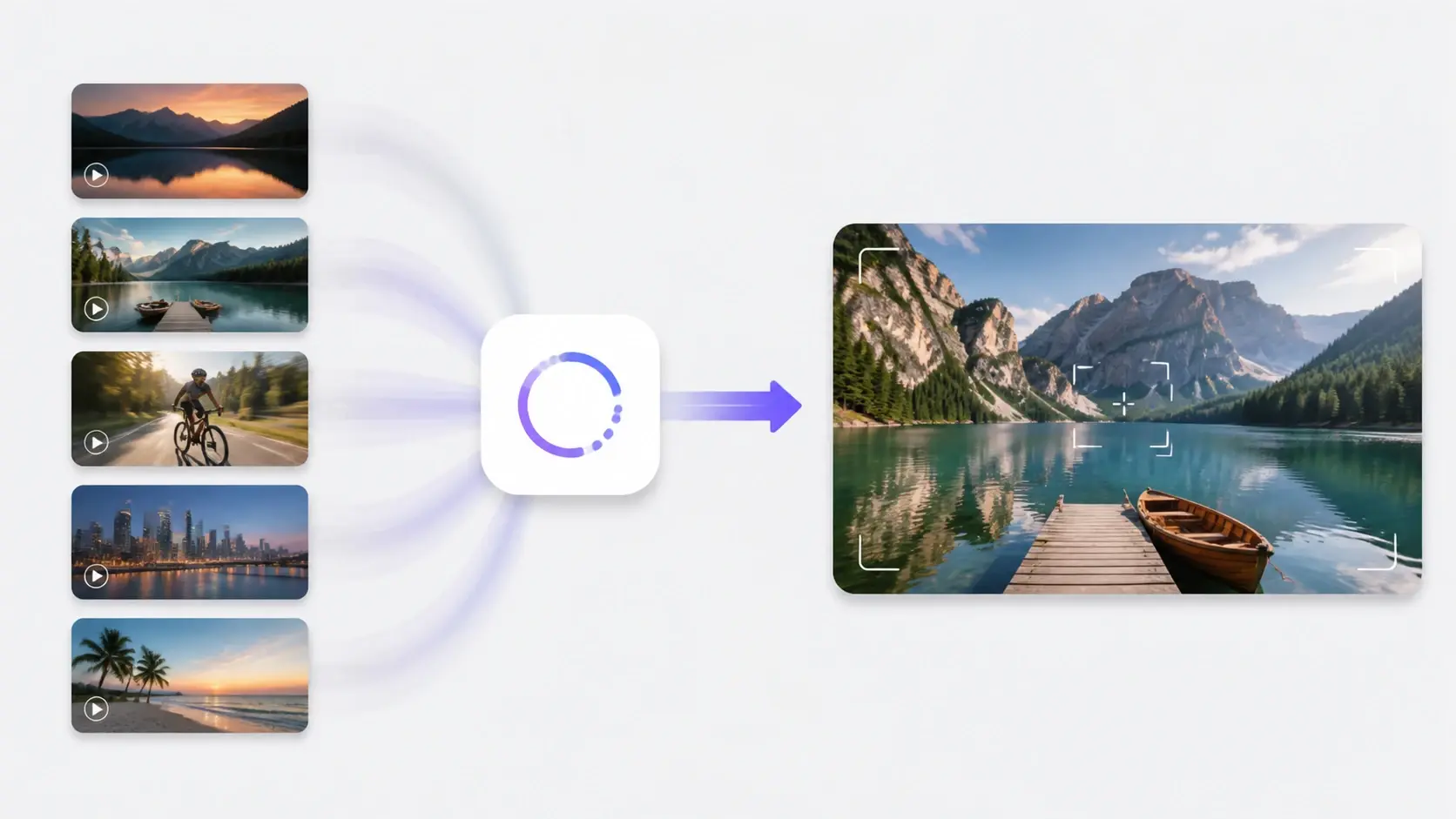 Several source clips lined up in one queue as the batch runs to a single leveled output