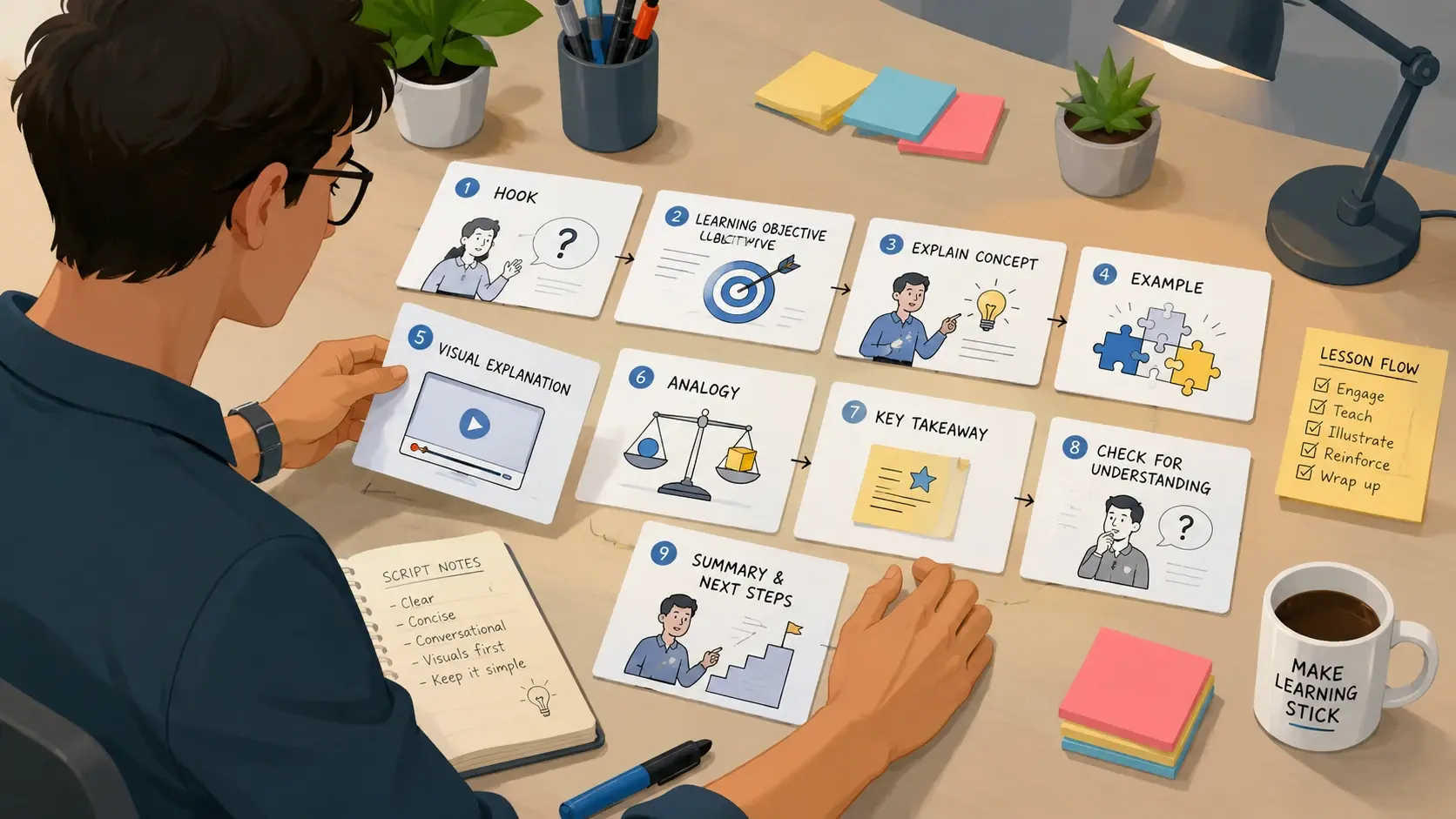 Explainer video producer mapping out scenes with the ai storyboard generator