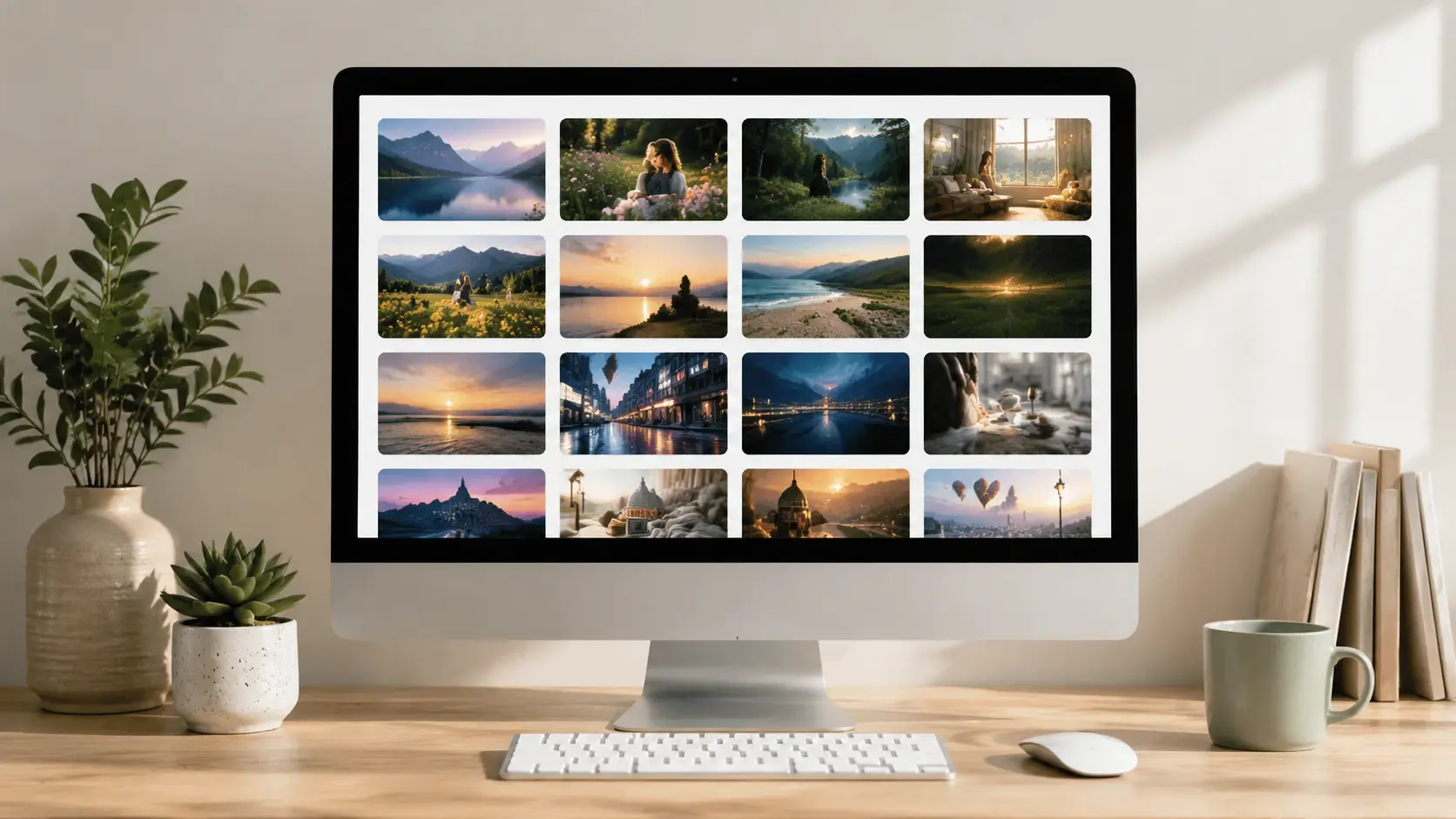 Workspace gallery of saved vignette images to reuse or feed video generation