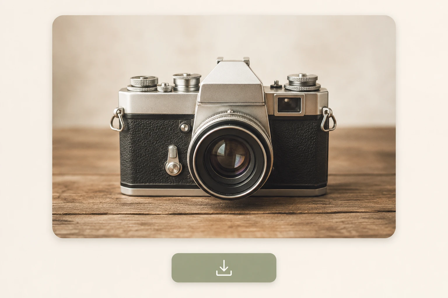 A finished vintage styled image previewed with a download button set to 4K output