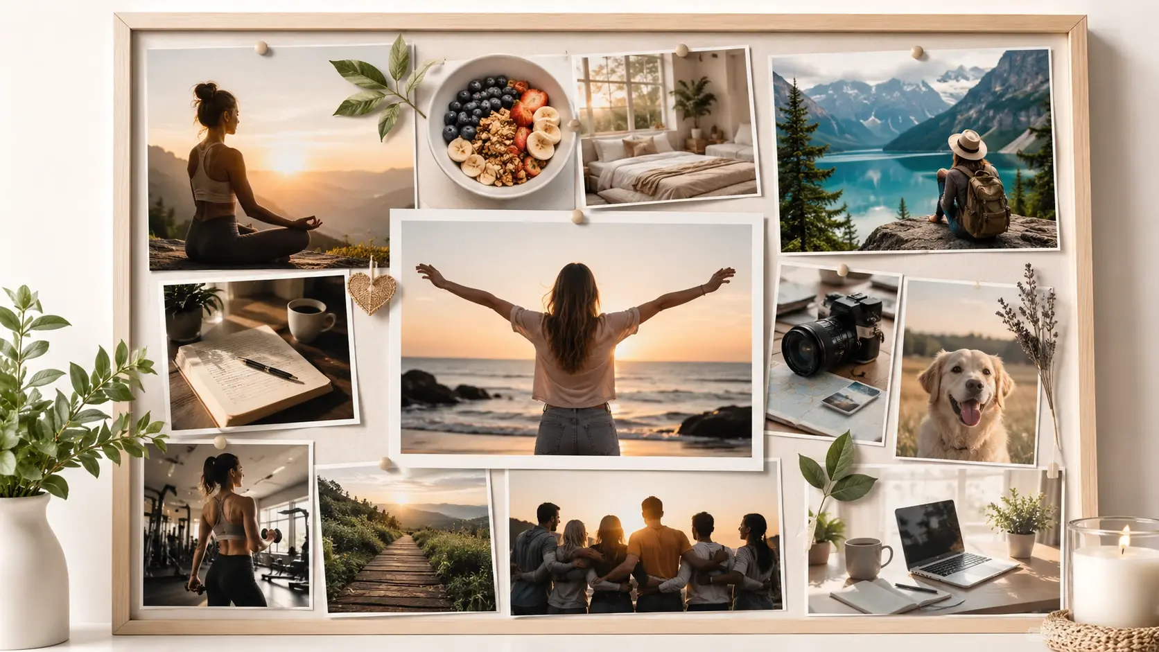 Finished collage vision board generated from a short written goal description
