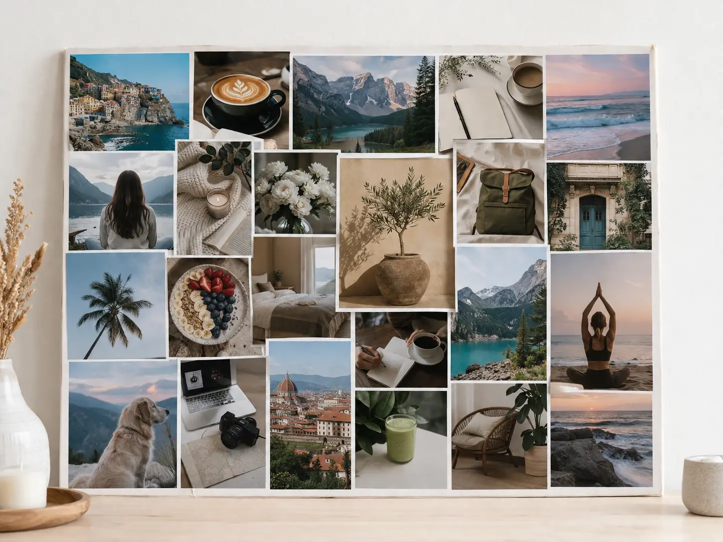 Creator generating a finished collage board from one prompt on screen