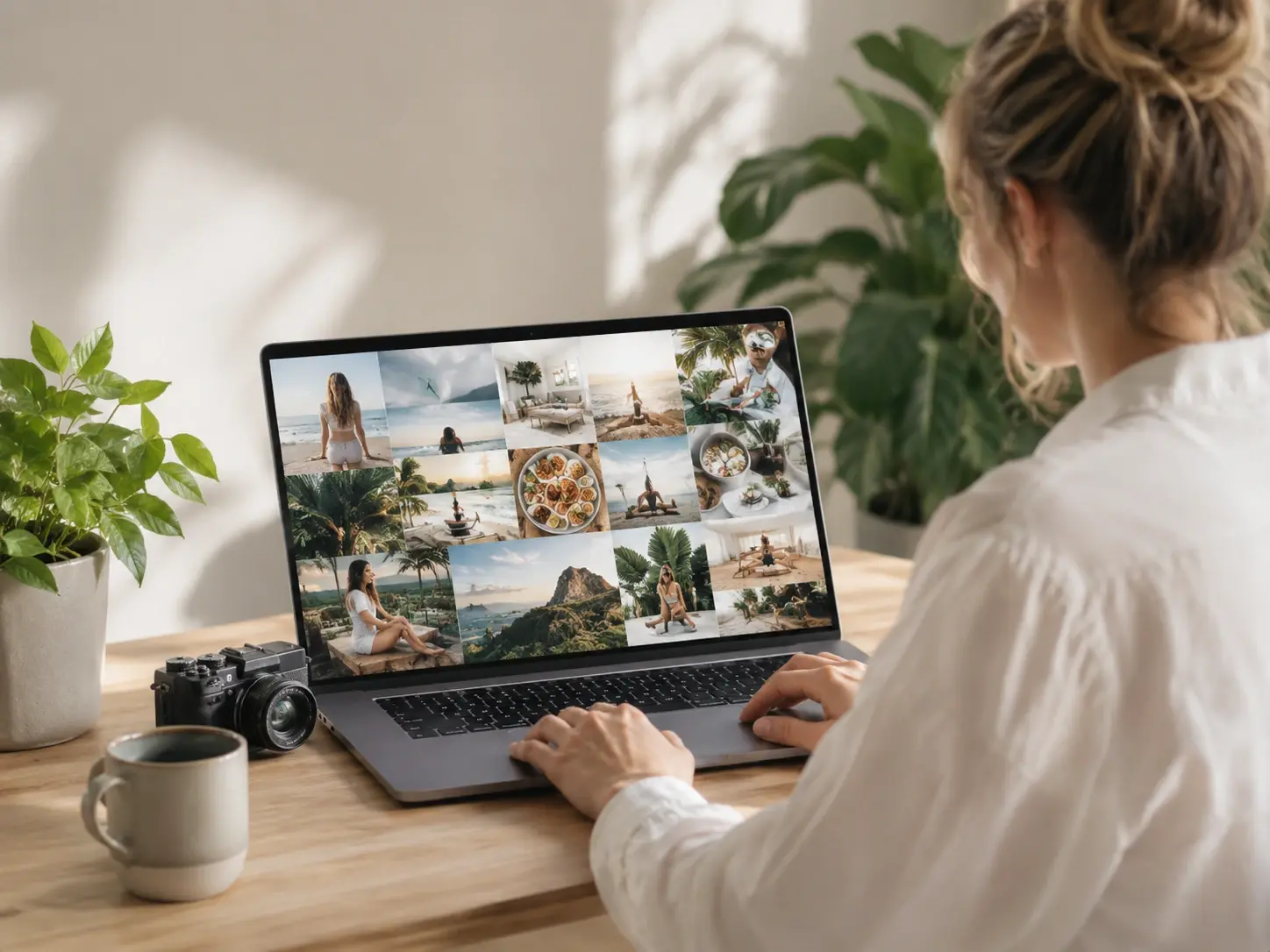 Content maker exporting a 4K vision board with no watermark for a client