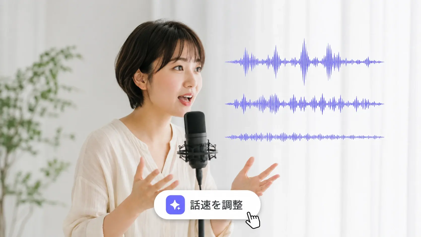 感情と話速を選んだボイスクローンの読み方