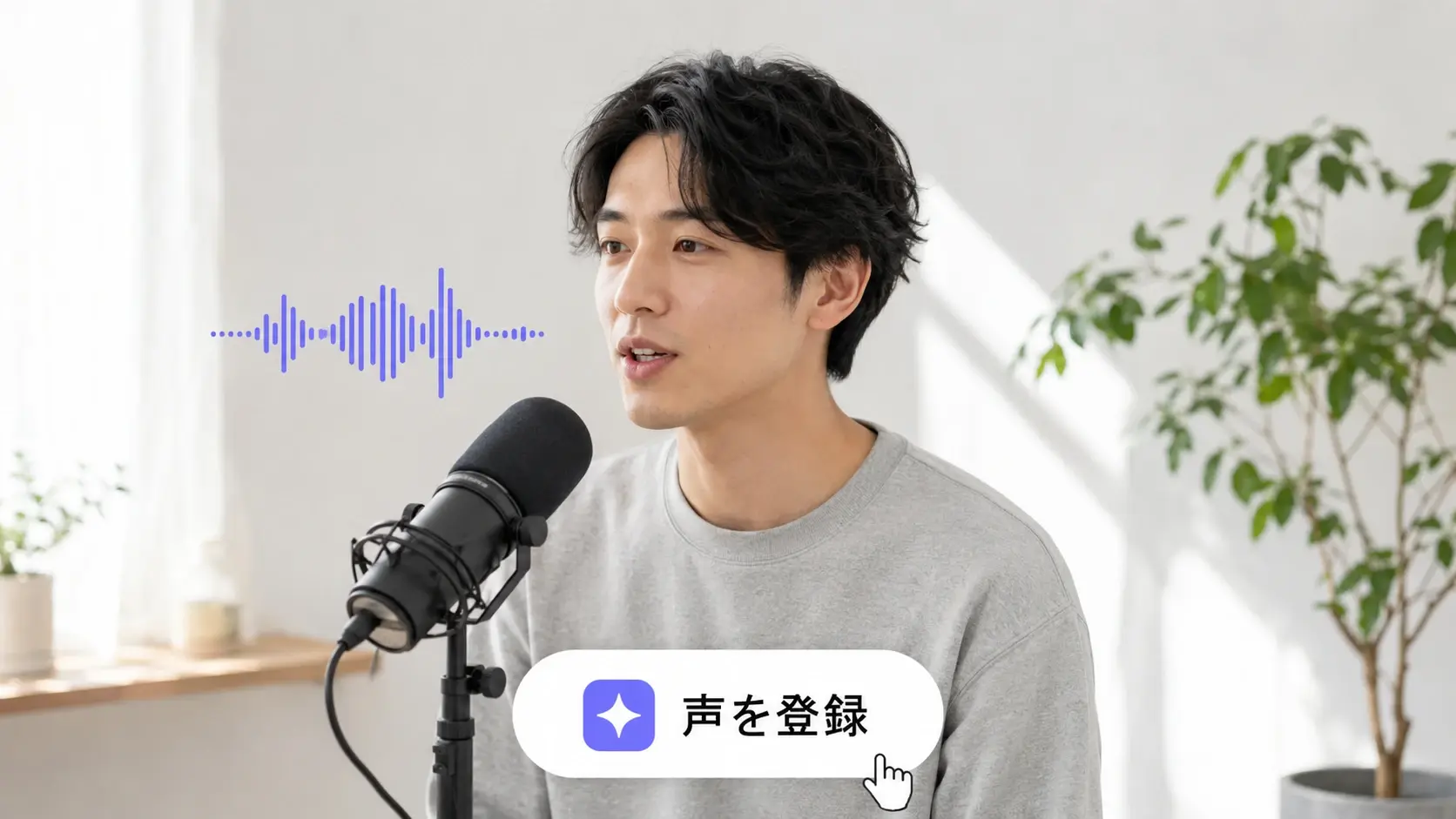 短い録音からボイスクローンの声を登録する