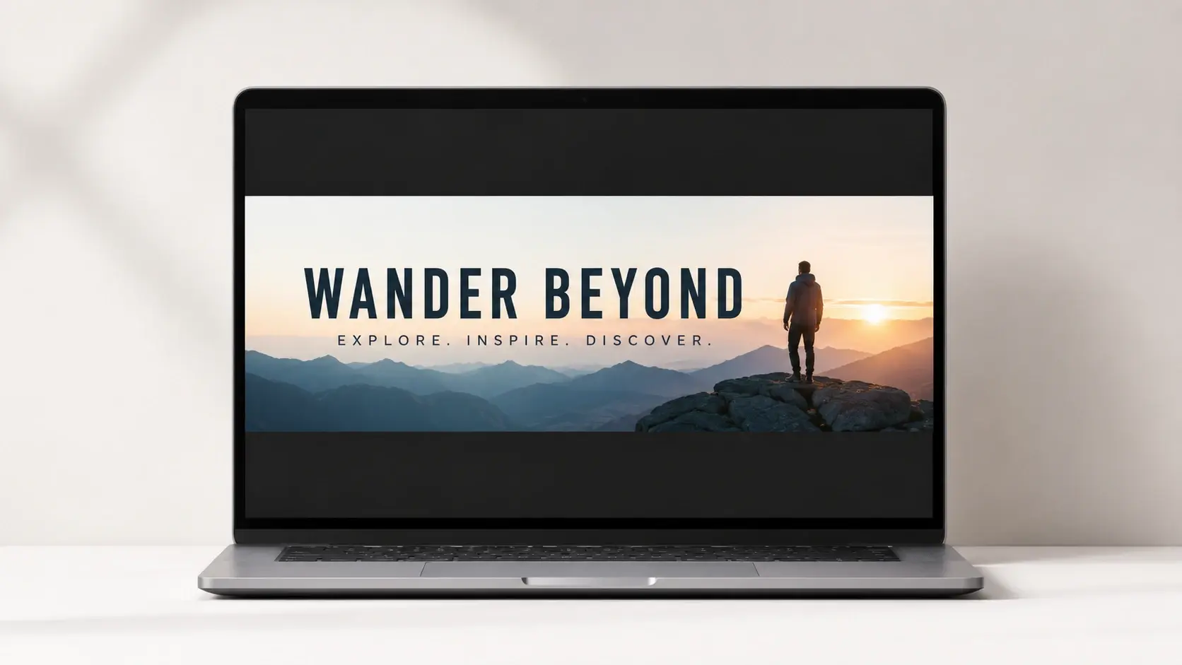 Close view of a YouTube banner with a channel name and tagline rendered as sharp legible text