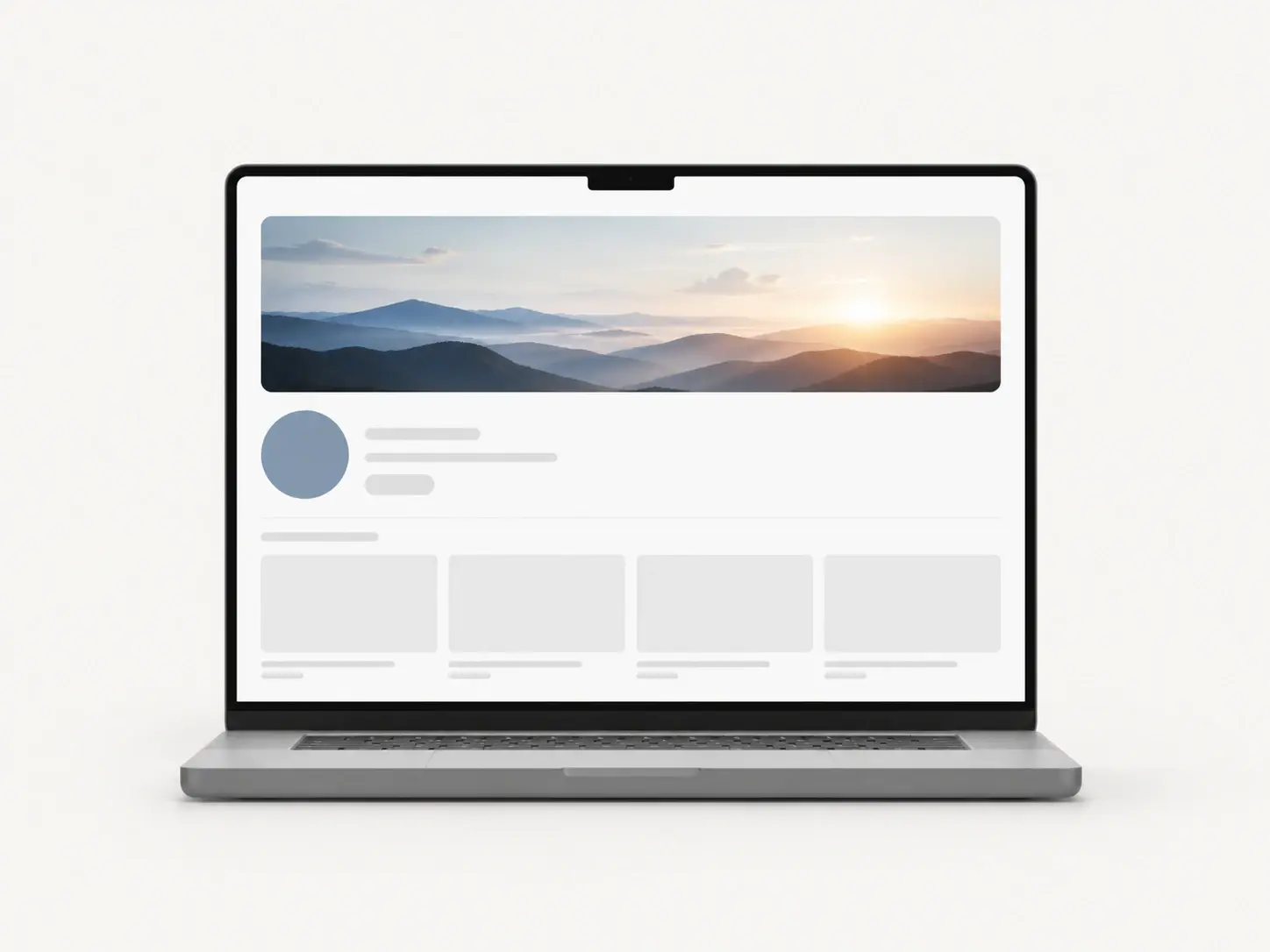 New creator channel page showing a fresh banner above a short row of first uploads
