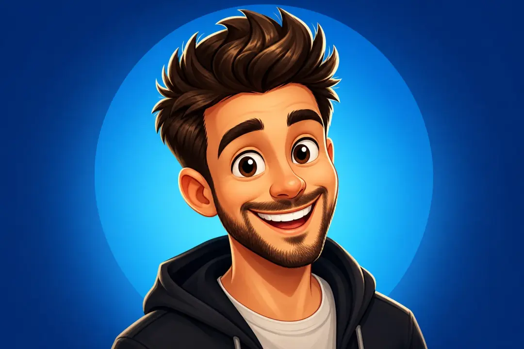 Cartoon host icon preview showing a youtube profile picture with a clear face crop