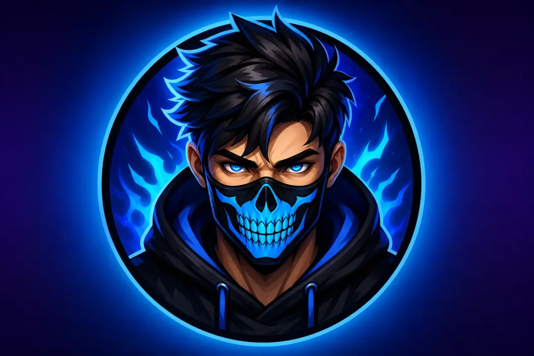 Gaming avatar output framed as a youtube profile picture for a live stream channel